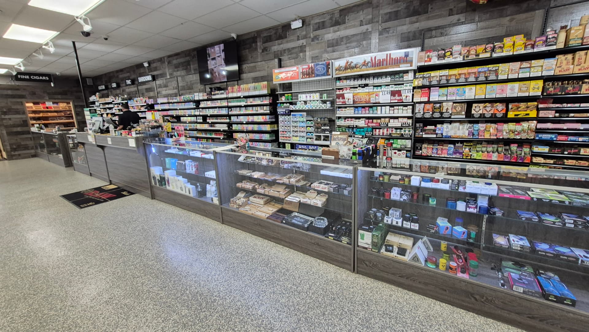 Front counter and fine cigars area at The Hub
